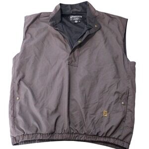 FootJoy DryJoys Vest‎ Mens XL Gray Black Houndstooth Golf Wind Water Resistant